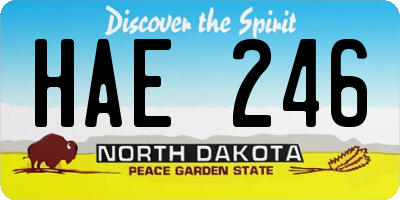 ND license plate HAE246