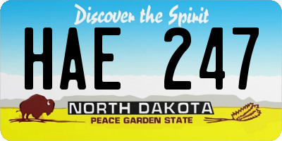 ND license plate HAE247