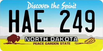 ND license plate HAE249