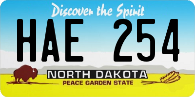 ND license plate HAE254