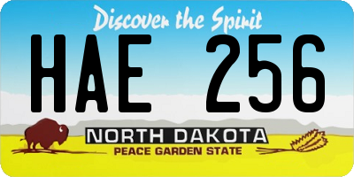 ND license plate HAE256