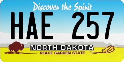 ND license plate HAE257