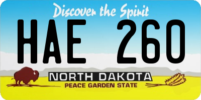 ND license plate HAE260