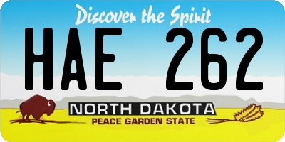 ND license plate HAE262