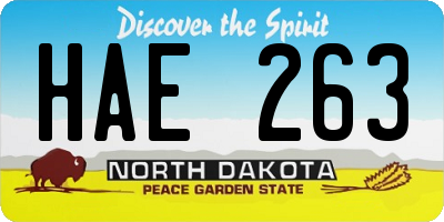ND license plate HAE263