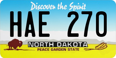 ND license plate HAE270