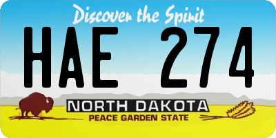 ND license plate HAE274