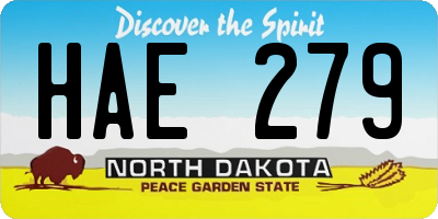 ND license plate HAE279