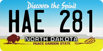 ND license plate HAE281