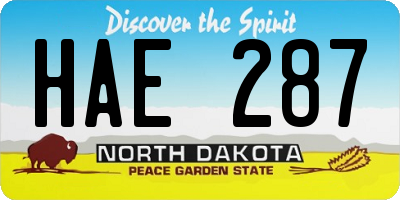 ND license plate HAE287