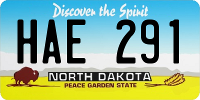 ND license plate HAE291