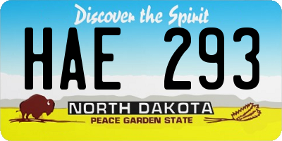 ND license plate HAE293