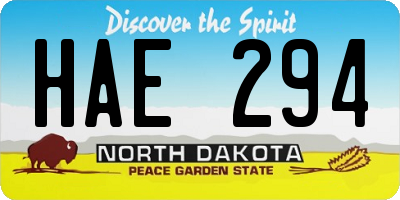 ND license plate HAE294