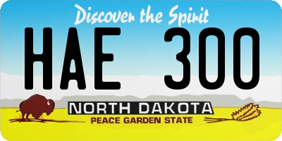 ND license plate HAE300