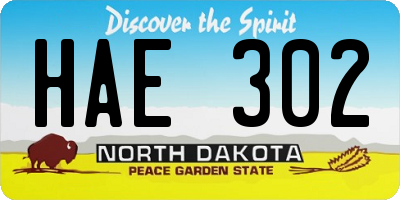 ND license plate HAE302