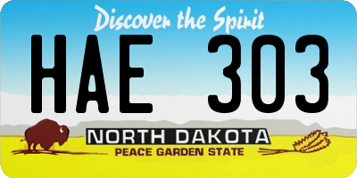 ND license plate HAE303