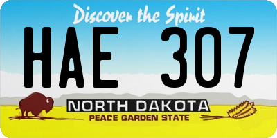 ND license plate HAE307