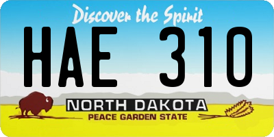 ND license plate HAE310