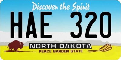 ND license plate HAE320