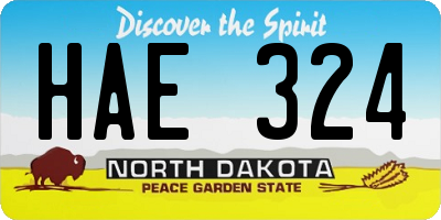 ND license plate HAE324