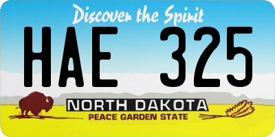 ND license plate HAE325