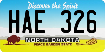 ND license plate HAE326