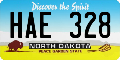 ND license plate HAE328