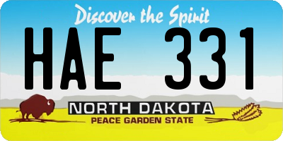 ND license plate HAE331