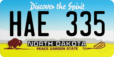 ND license plate HAE335