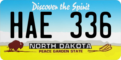 ND license plate HAE336