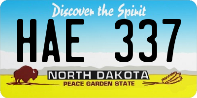 ND license plate HAE337