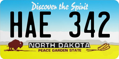 ND license plate HAE342