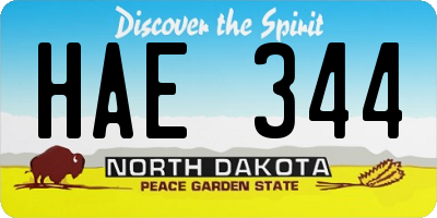 ND license plate HAE344