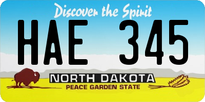 ND license plate HAE345