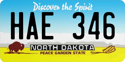 ND license plate HAE346