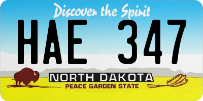 ND license plate HAE347
