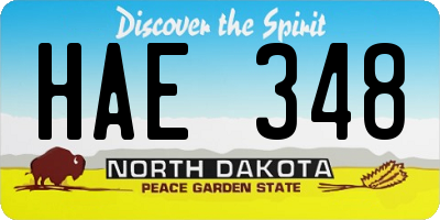 ND license plate HAE348