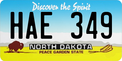 ND license plate HAE349