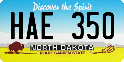 ND license plate HAE350