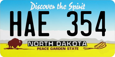 ND license plate HAE354