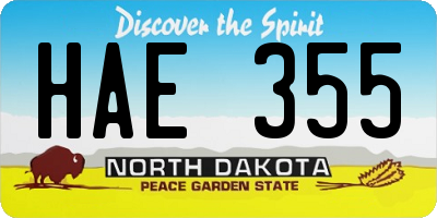 ND license plate HAE355