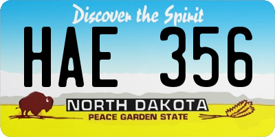 ND license plate HAE356