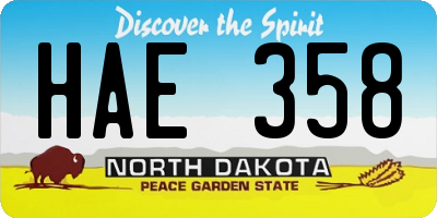 ND license plate HAE358