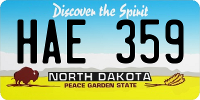 ND license plate HAE359