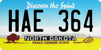 ND license plate HAE364