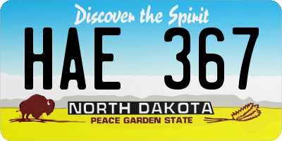 ND license plate HAE367