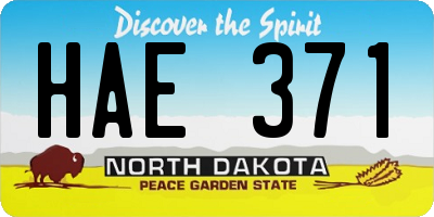 ND license plate HAE371