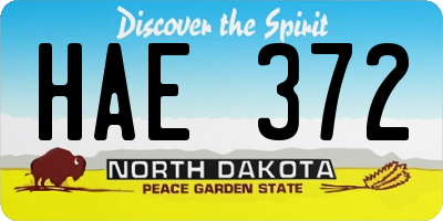 ND license plate HAE372