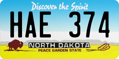 ND license plate HAE374