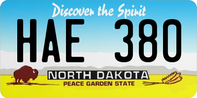 ND license plate HAE380